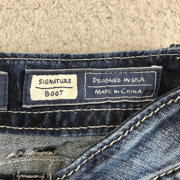 Miss Me Signature Boot Cut jean Sz 30 Rhinestones blue - Picture 5 of 12